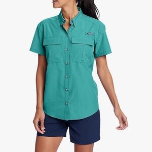 Eddie Bauer Women's UPF Guide Short-Sleeve Shirt Sz Medium